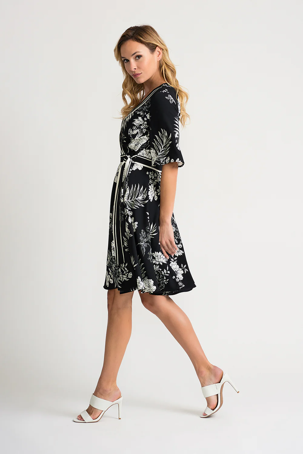 Joseph Ribkoff Black/Vanilla Dress Style 202119 - Image 2