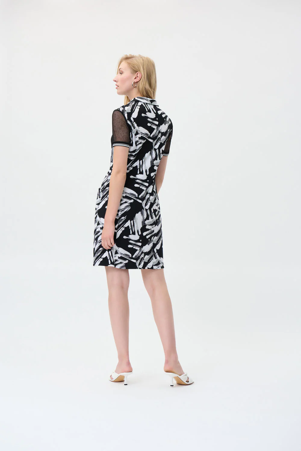 Joseph Ribkoff Black/Vanilla Dress Style 231150 - Image 4