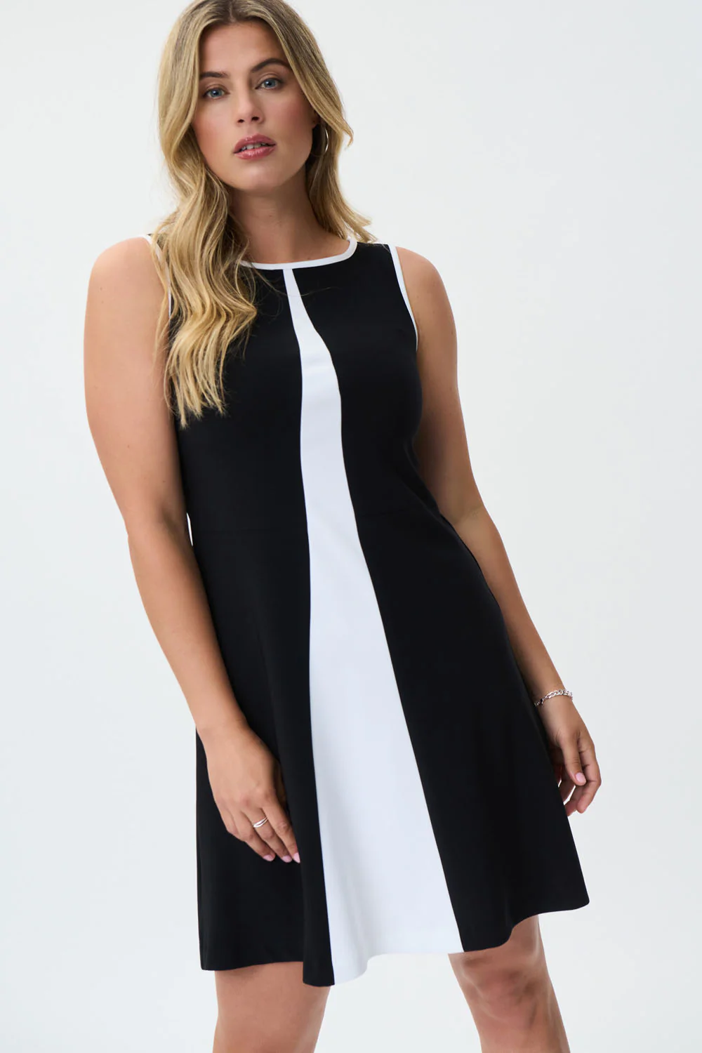 Joseph Ribkoff Black/Vanilla Dress Style 231193 - Image 2