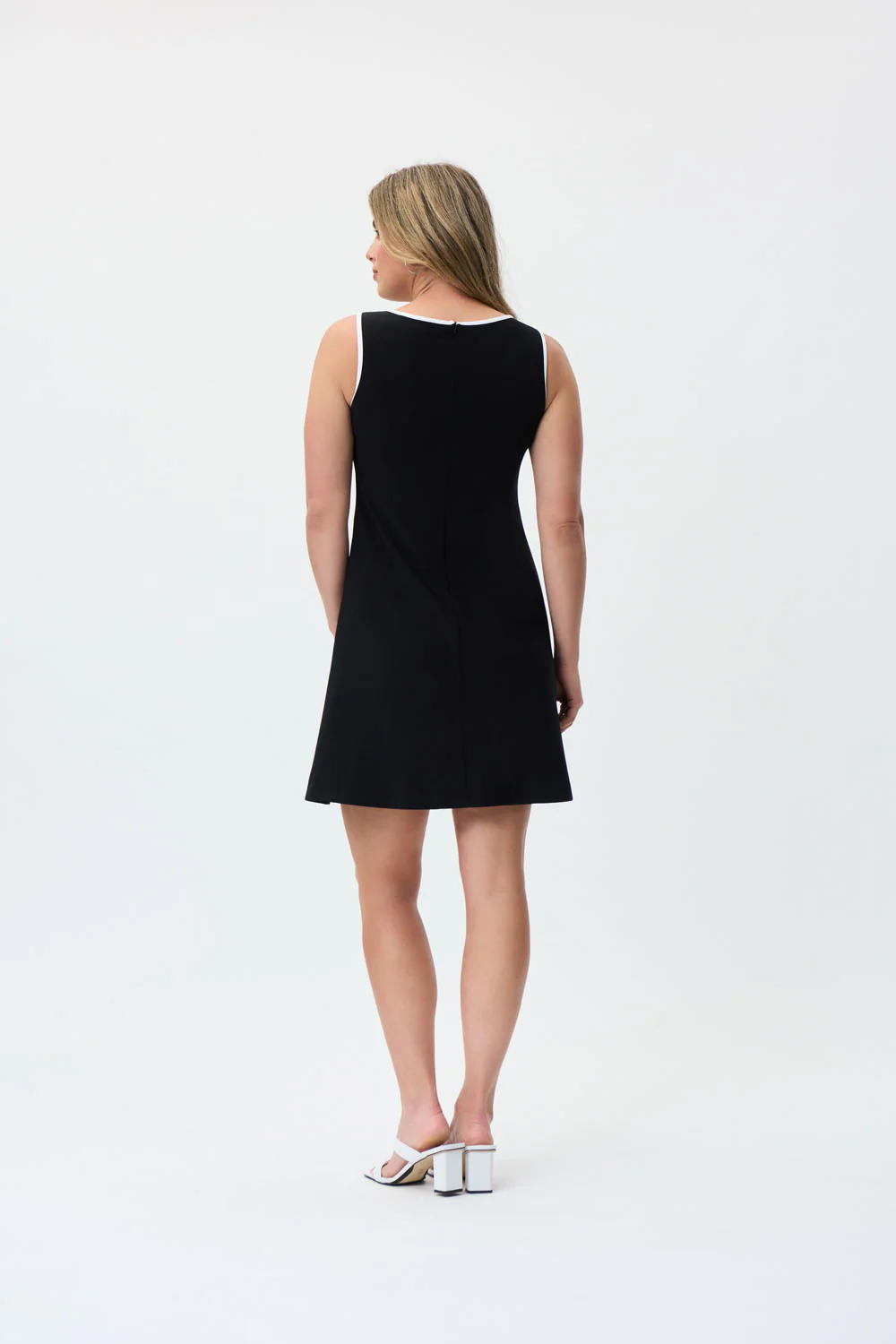 Joseph Ribkoff Black/Vanilla Dress Style 231193 - Image 4