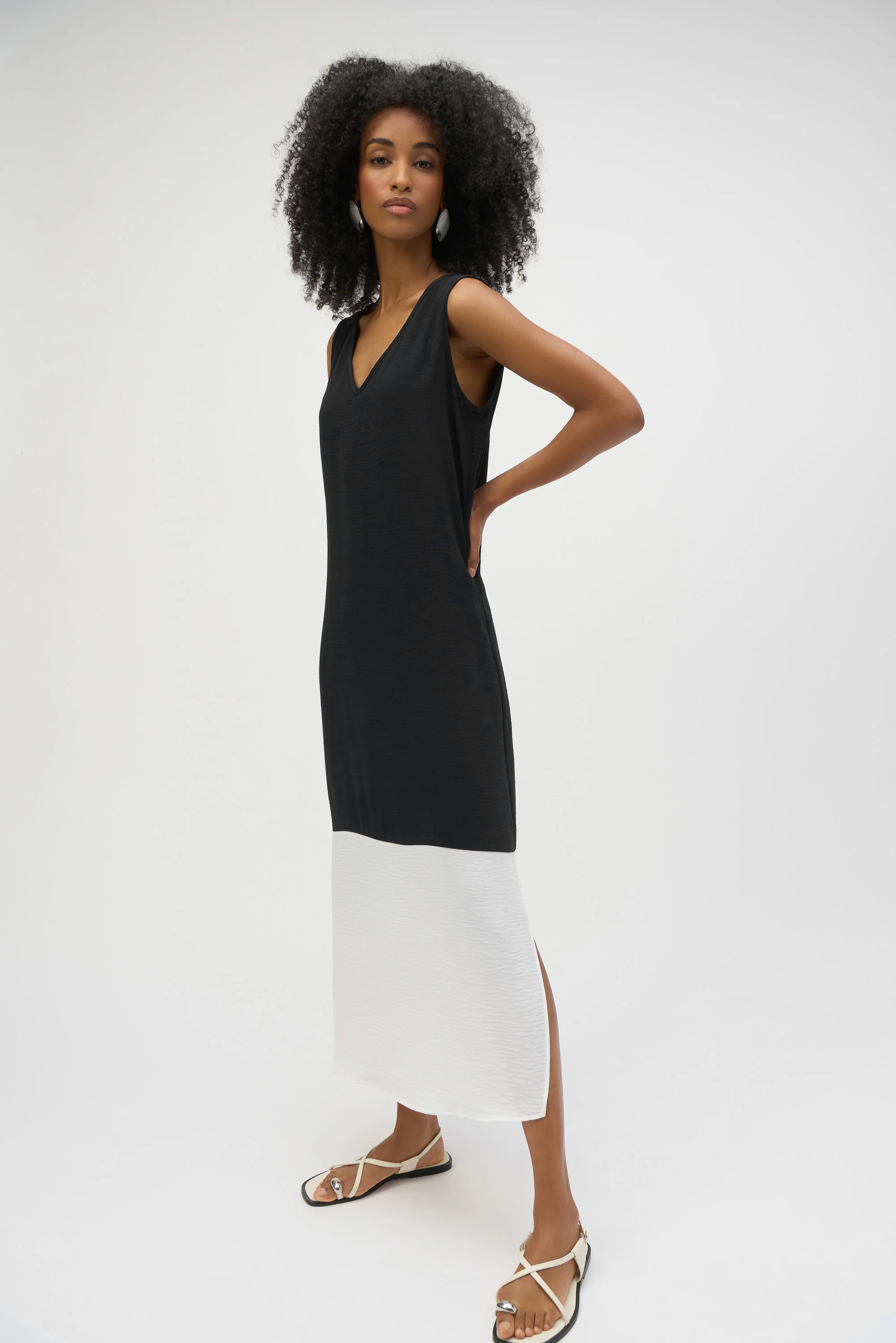 Joseph Ribkoff Gauze Color Block Straight Dress Style 252030 - Image 2