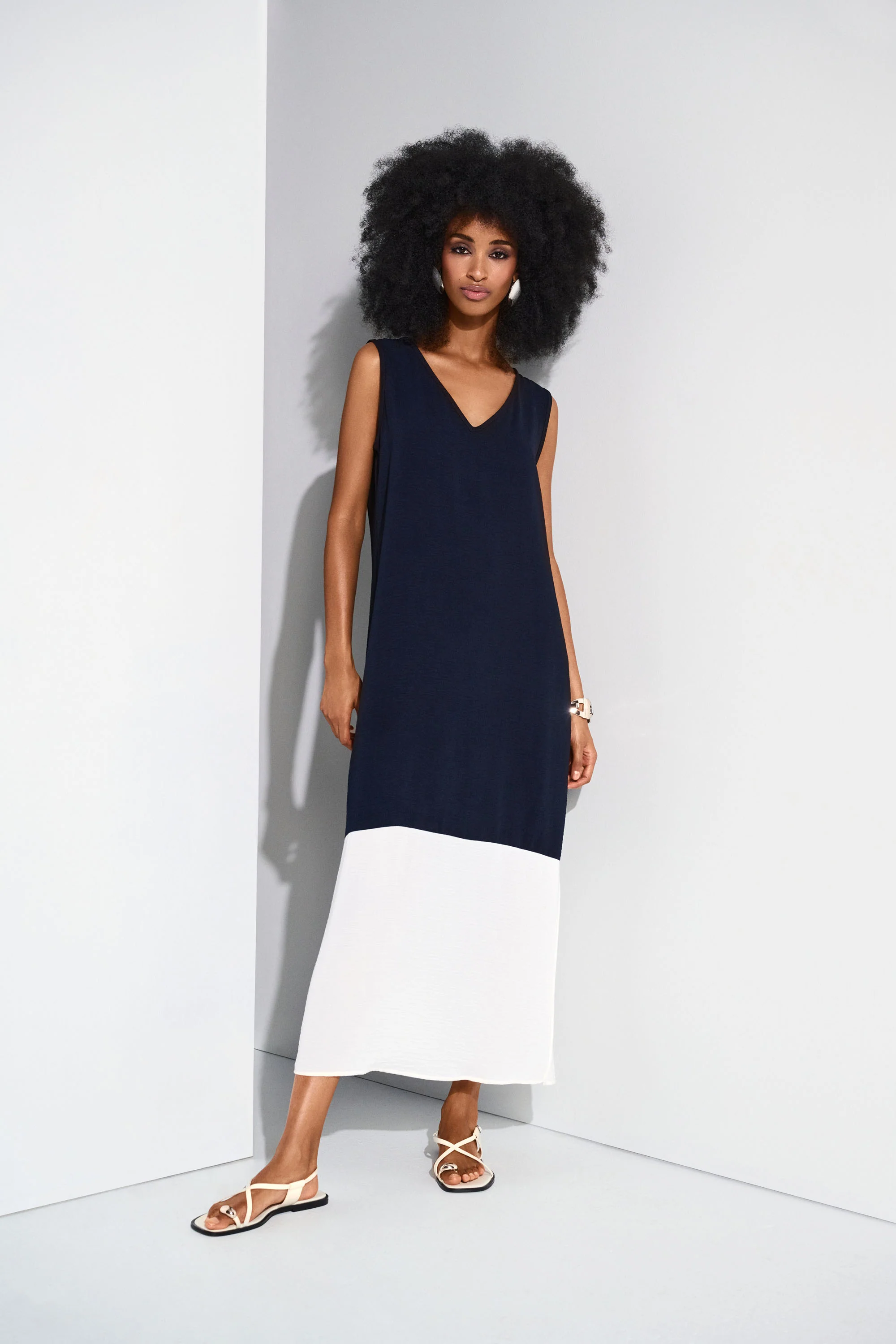 Joseph Ribkoff Gauze Color Block Straight Dress Style 252030 - Image 5