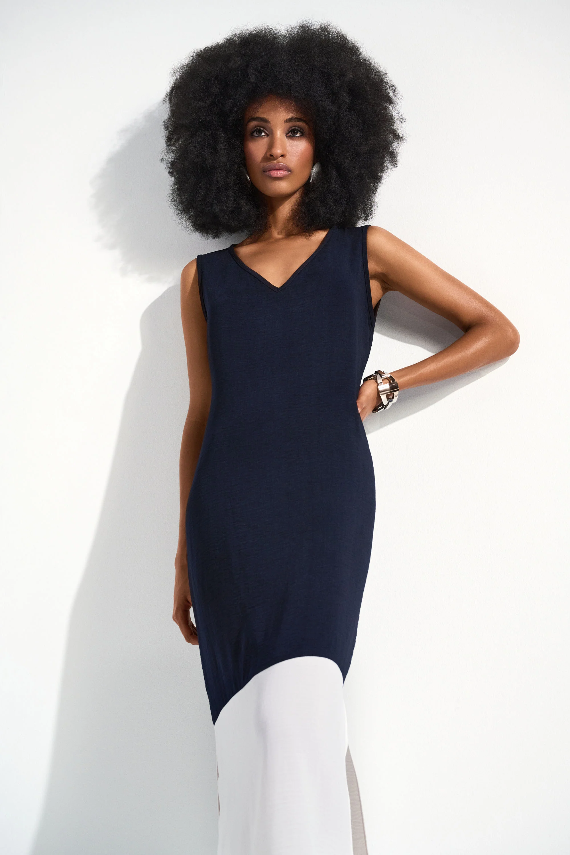 Joseph Ribkoff Gauze Color Block Straight Dress Style 252030 - Image 6