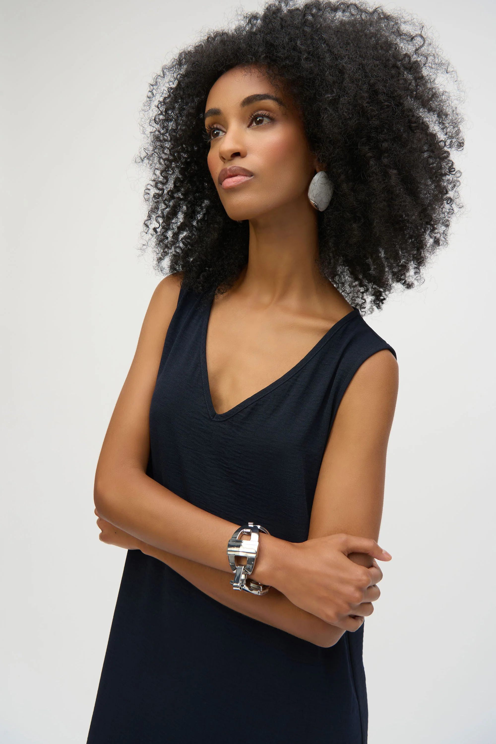 Joseph Ribkoff Gauze Color Block Straight Dress Style 252030 - Image 7