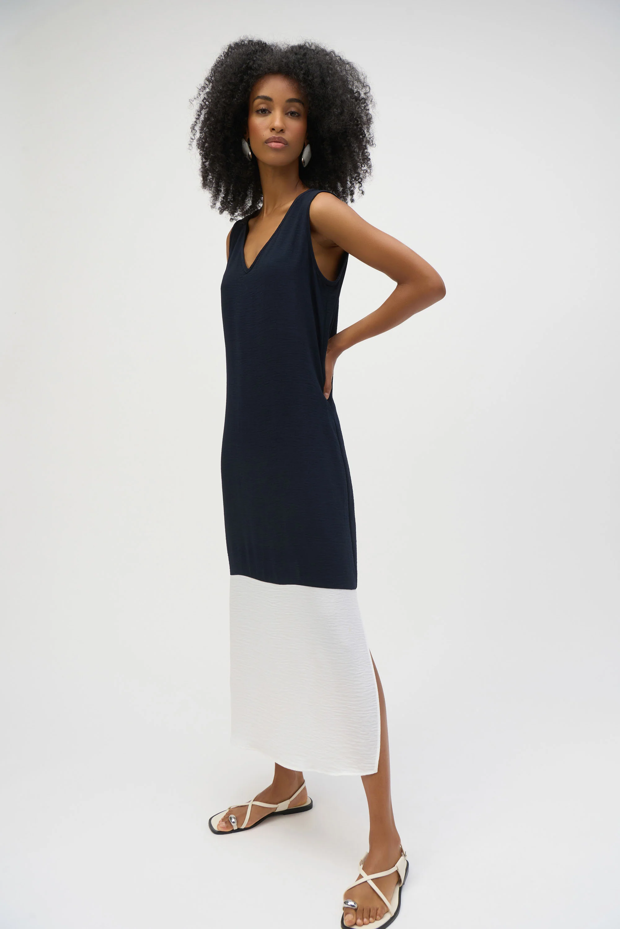 Joseph Ribkoff Gauze Color Block Straight Dress Style 252030 - Image 8