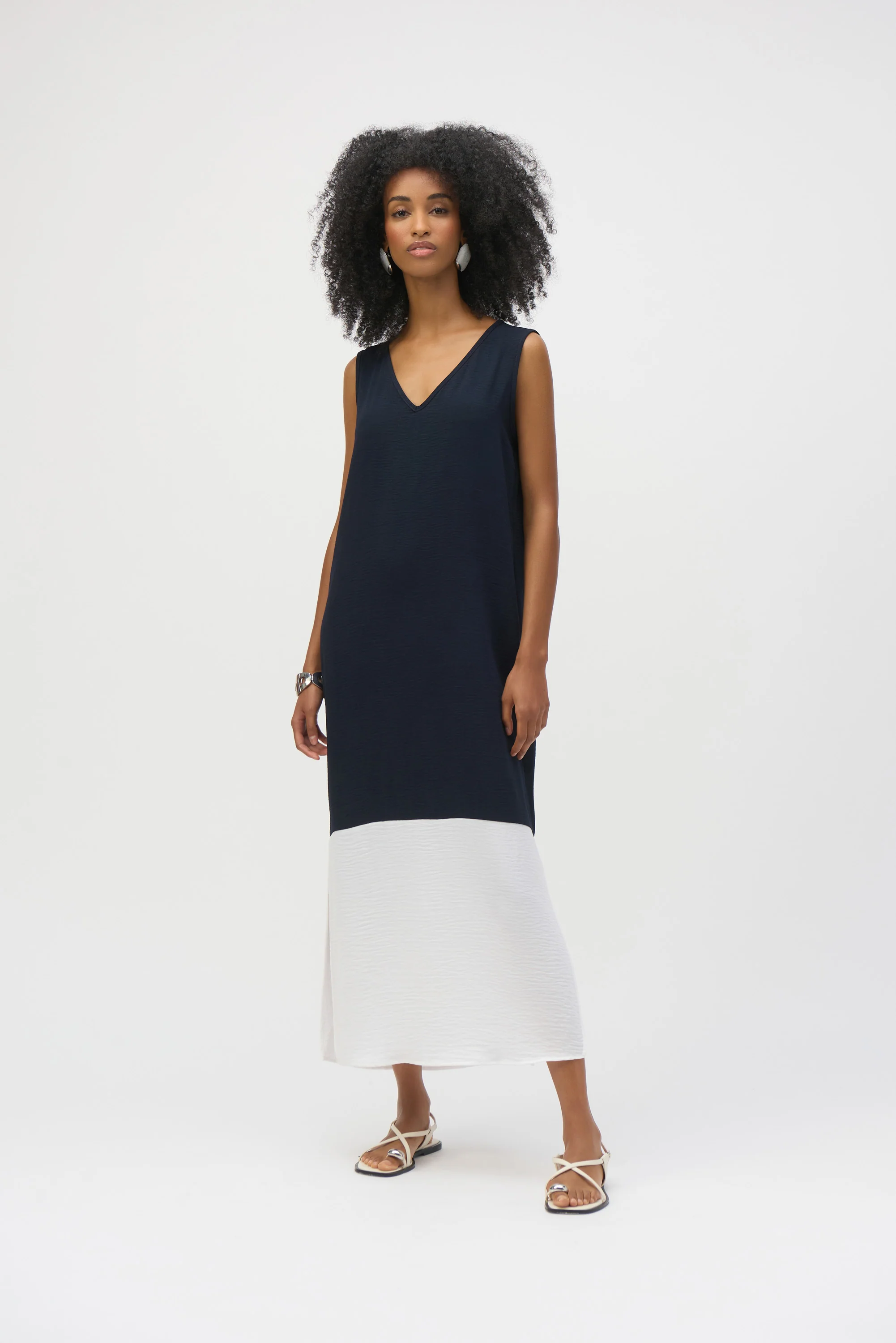 Joseph Ribkoff Gauze Color Block Straight Dress Style 252030 - Image 9