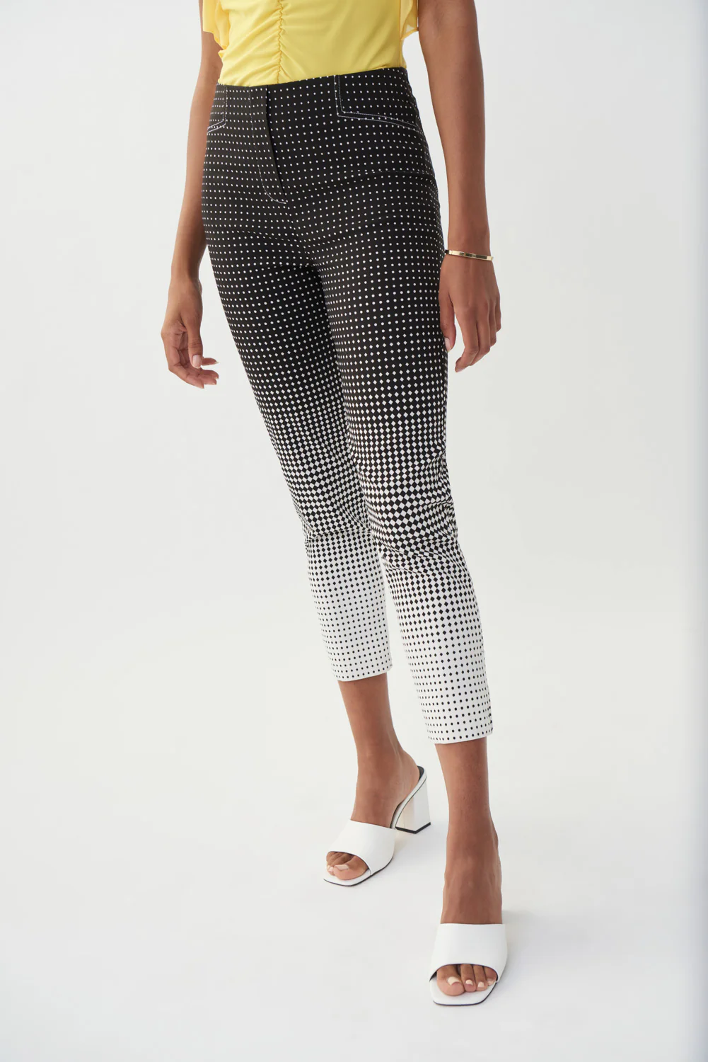 Joseph Ribkoff Black/Vanilla Gradient Dot Pants Style 222208 - Image 2