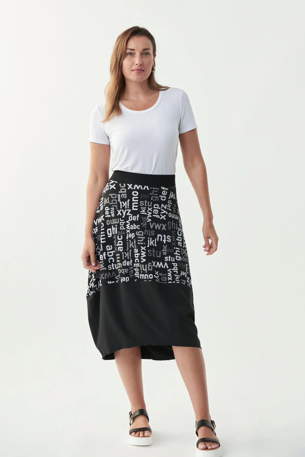 Joseph Ribkoff Black/Vanilla/Grey Skirt Style 221127