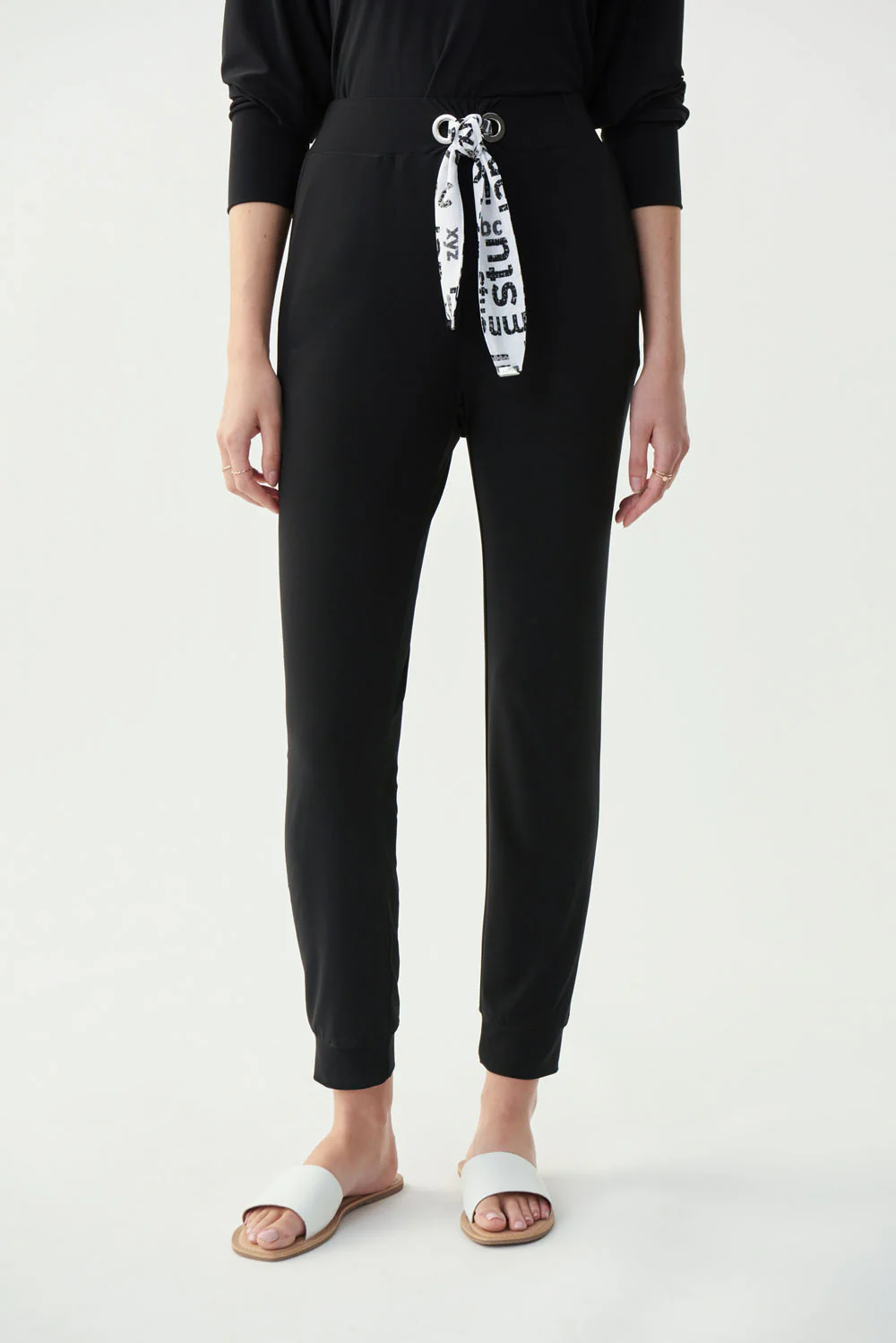 Joseph Ribkoff Black/Vanilla/Grey Sweatpants Style 221220