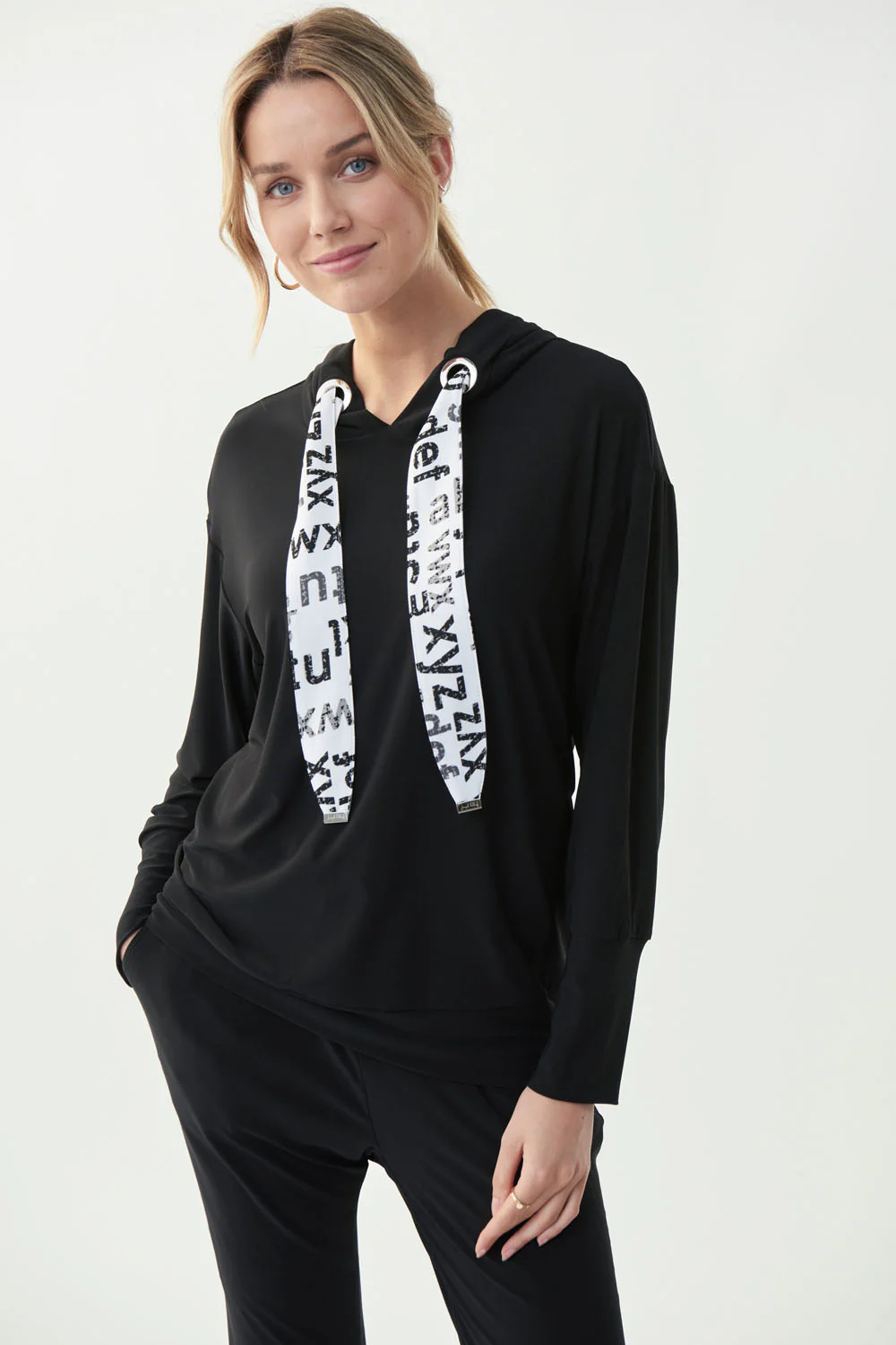 Joseph Ribkoff Black/Vanilla/Grey Sweatshirt Style 221024