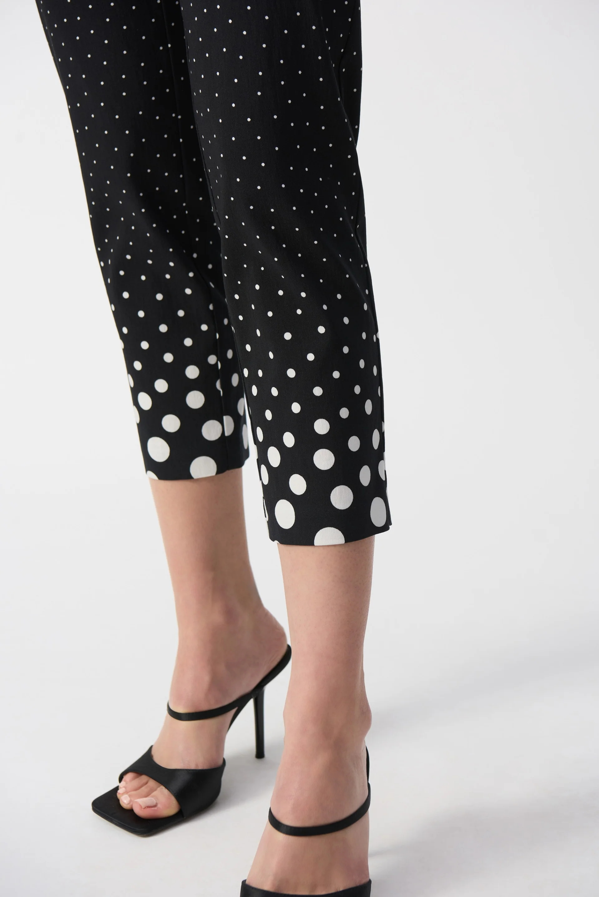 Joseph Ribkoff Black/Vanilla Millennium Dot Print Straight Pants Style 251223 - Image 3