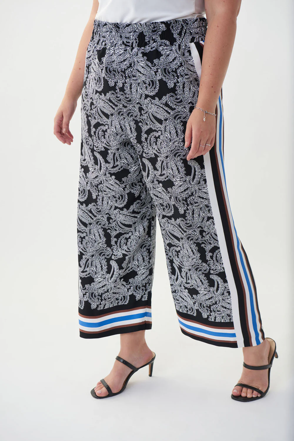 Joseph Ribkoff Black/Vanilla/Multi Pant Style 222115 - Image 2