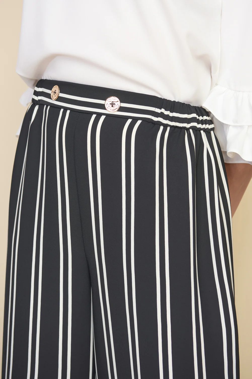 Joseph Ribkoff Black/Vanilla Pant Style 212244 - Image 3