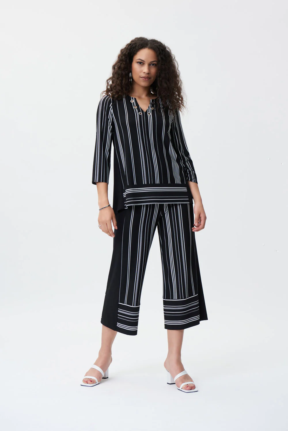 Joseph Ribkoff Black/Vanilla Pants Style 231071 - Image 4