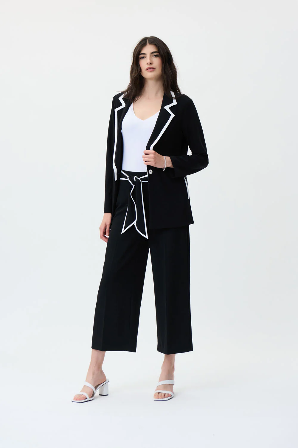 Joseph Ribkoff Black/Vanilla Pants Style 231248 - Image 4