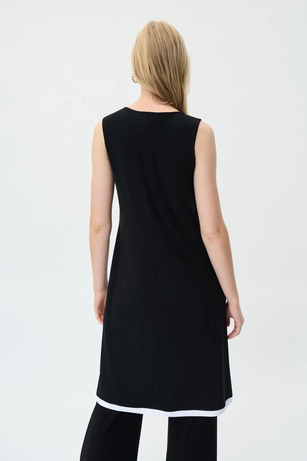 Joseph Ribkoff Black/Vanilla Sleeveless Tunic Style 231032 - Image 4