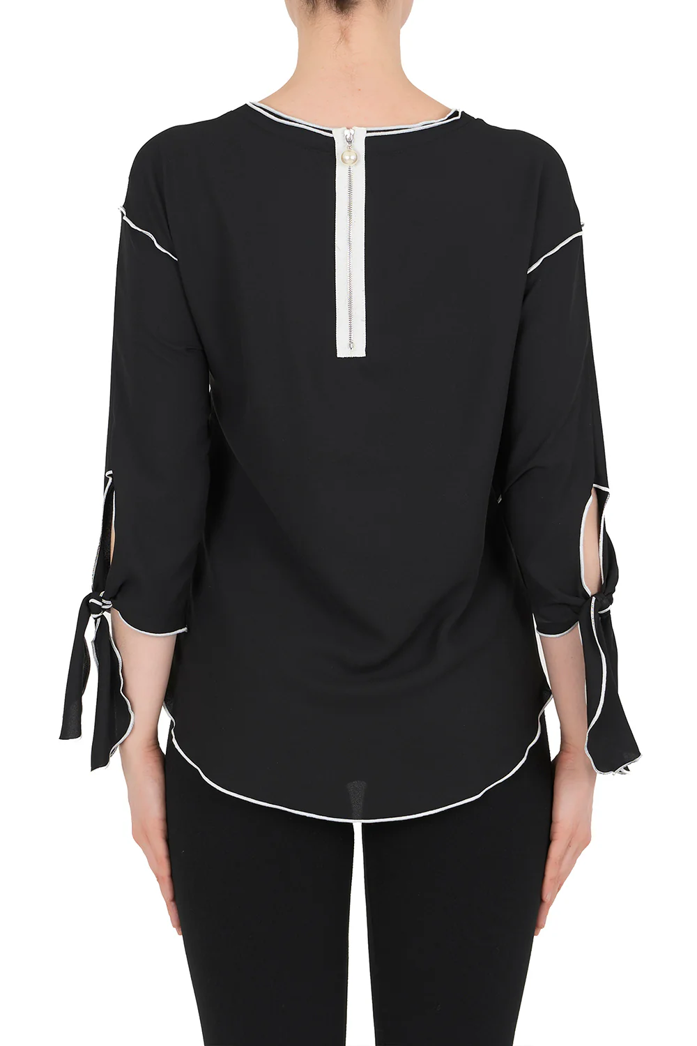Joseph Ribkoff Black/Vanilla Top Style 191275 - Image 3