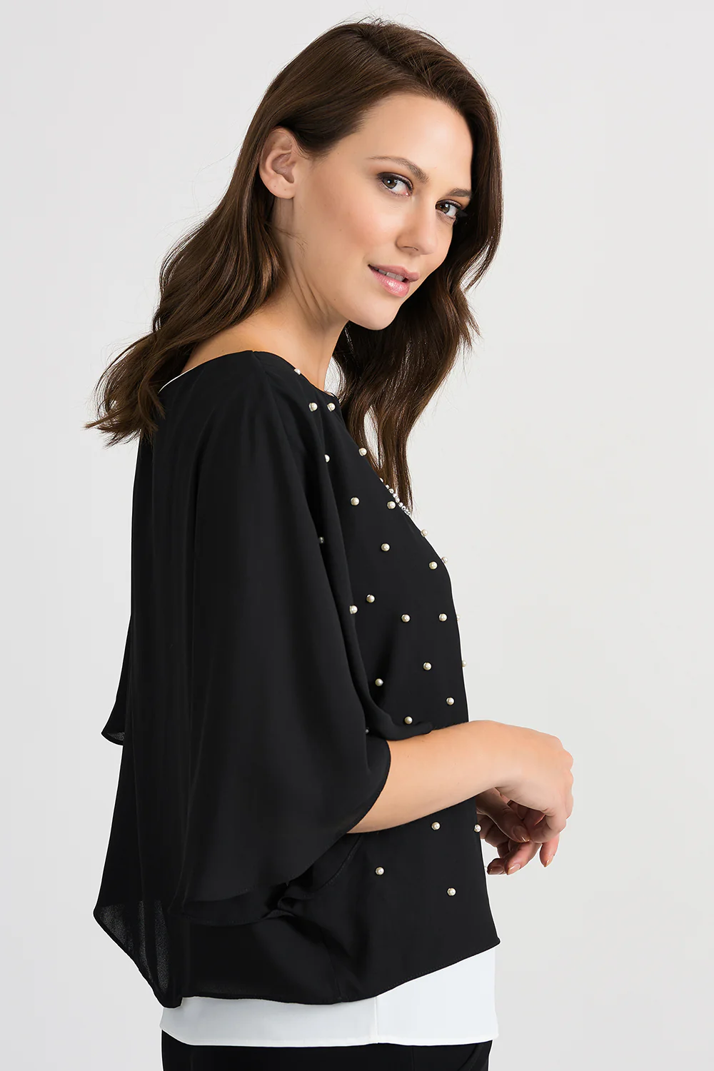 Joseph Ribkoff Black/Vanilla Top Style 201115 - Image 4