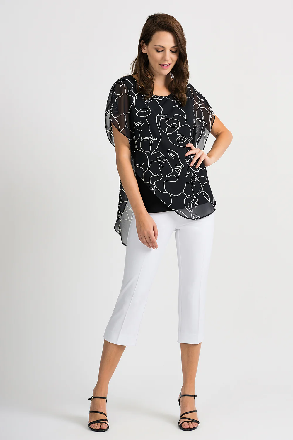 Joseph Ribkoff Black/Vanilla Top Style 201155 - Image 2