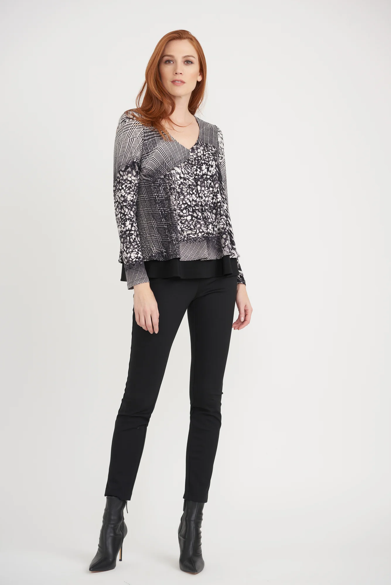 Joseph Ribkoff Black/Vanilla Top Style 203354 - Image 2