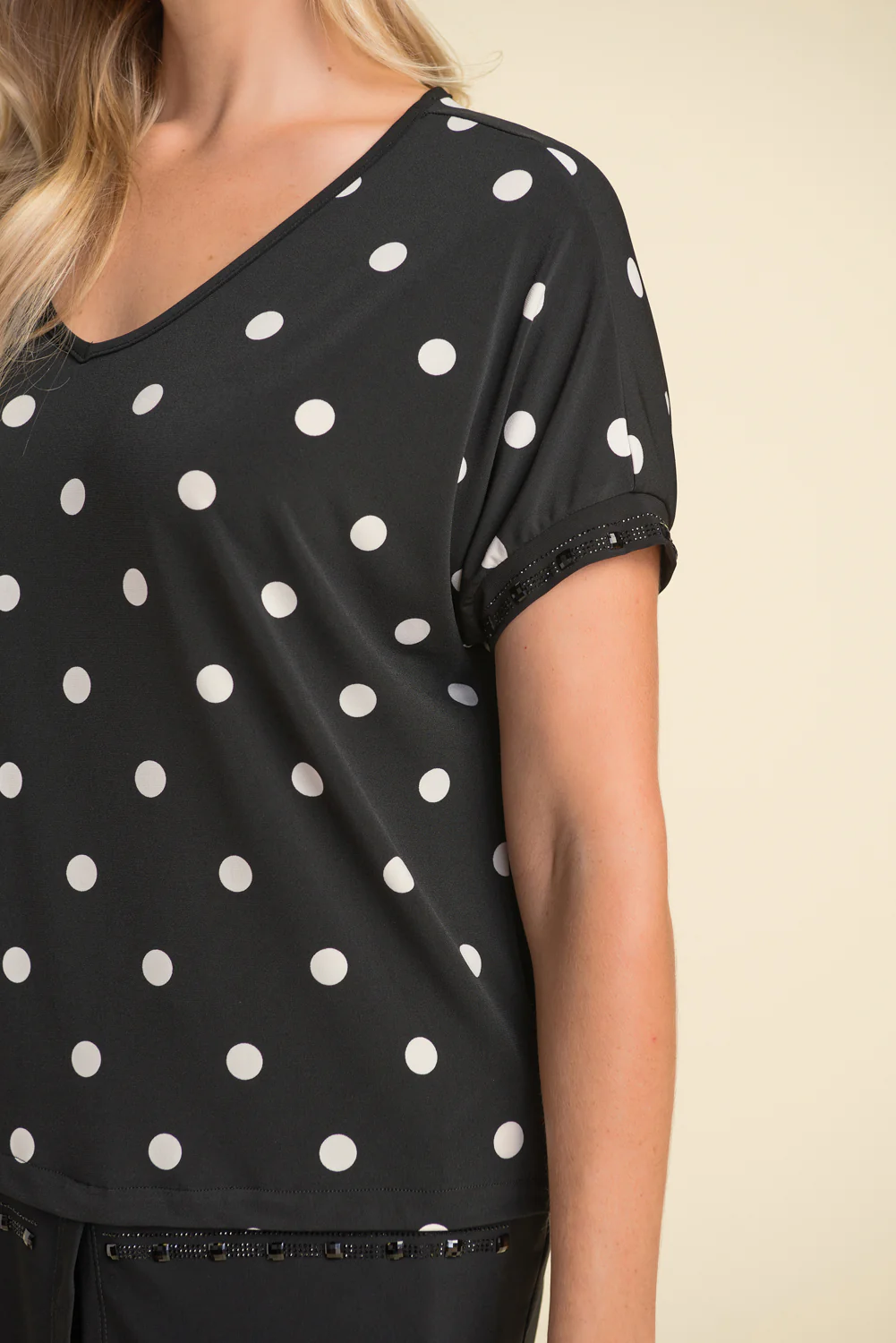 Joseph Ribkoff Black/Vanilla Top Style 212172 - Image 2