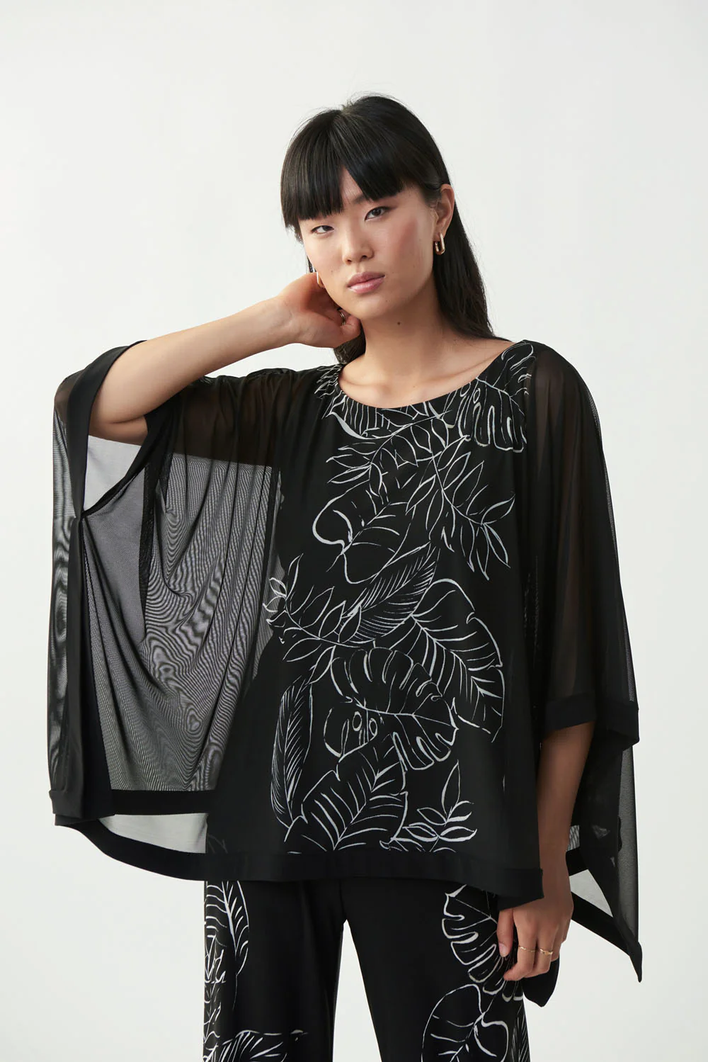 Joseph Ribkoff Black/Vanilla Top Style 221372 - Image 3