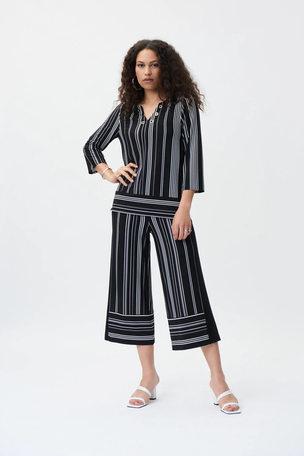 Joseph Ribkoff Black/Vanilla Top Style 231070 - Image 4