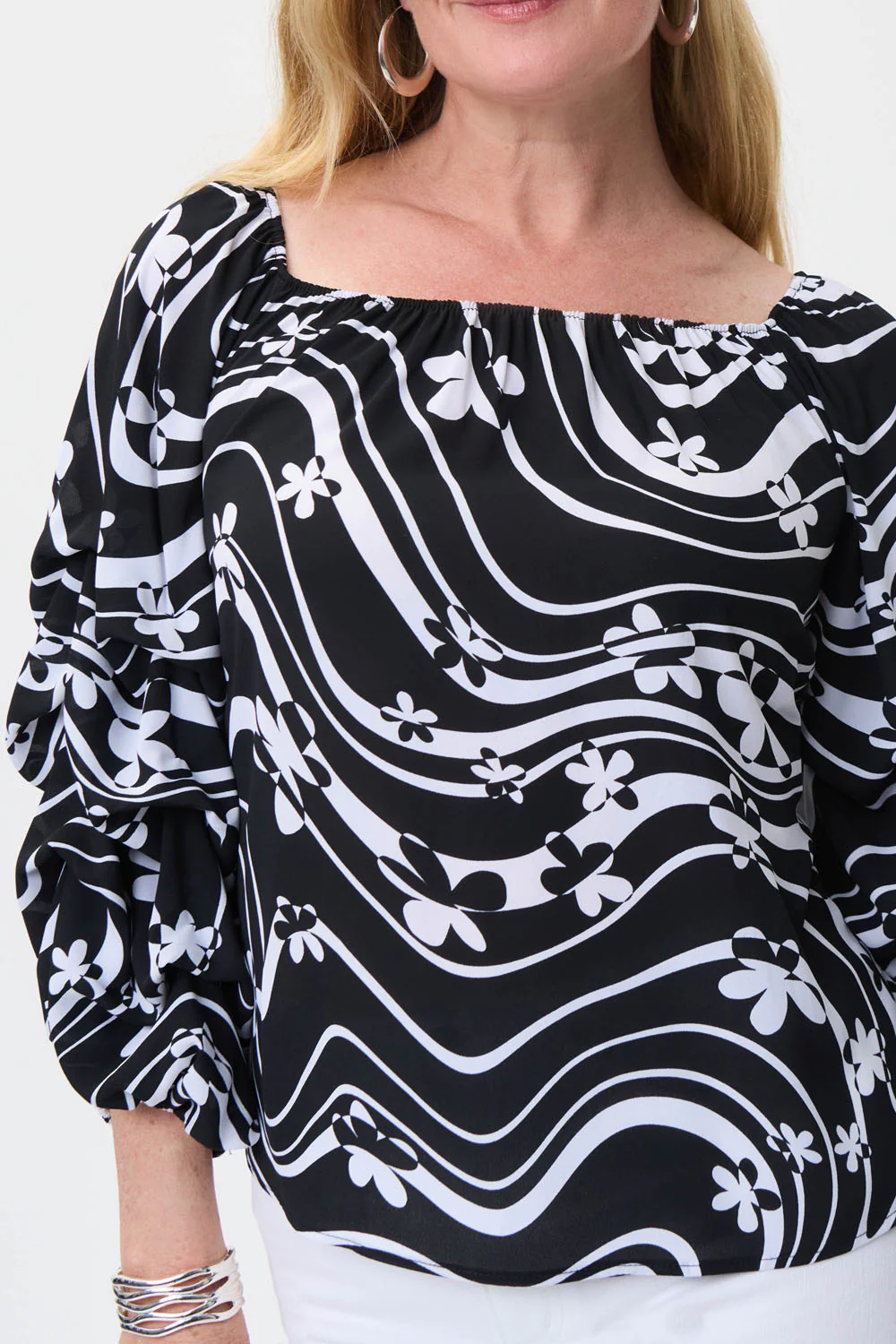 Joseph Ribkoff Black/Vanilla Top Style 231234 - Image 2