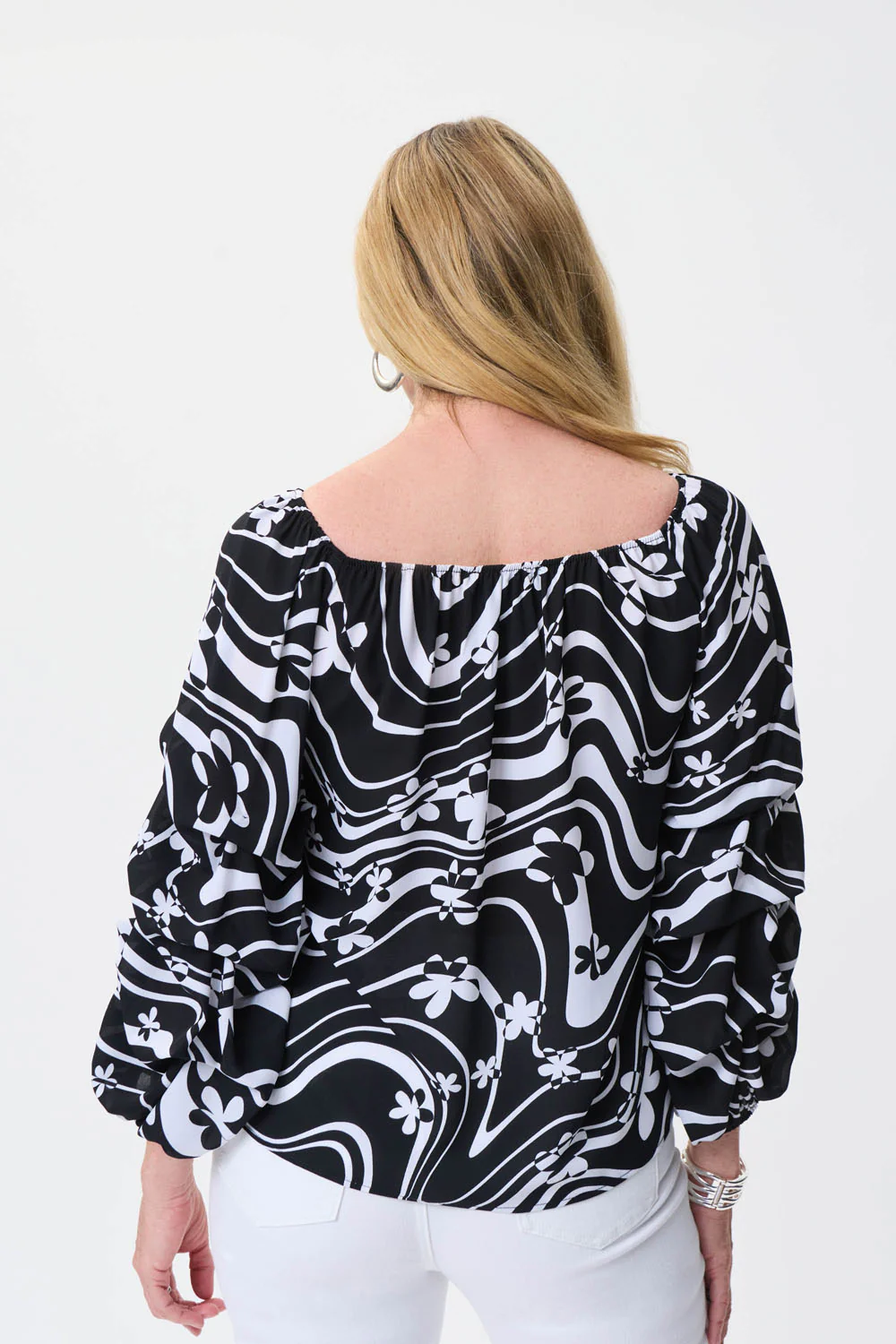 Joseph Ribkoff Black/Vanilla Top Style 231234 - Image 4