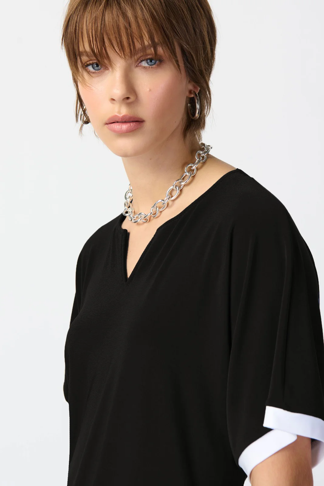 Joseph Ribkoff Black/Vanilla Top Style 241279 - Image 3