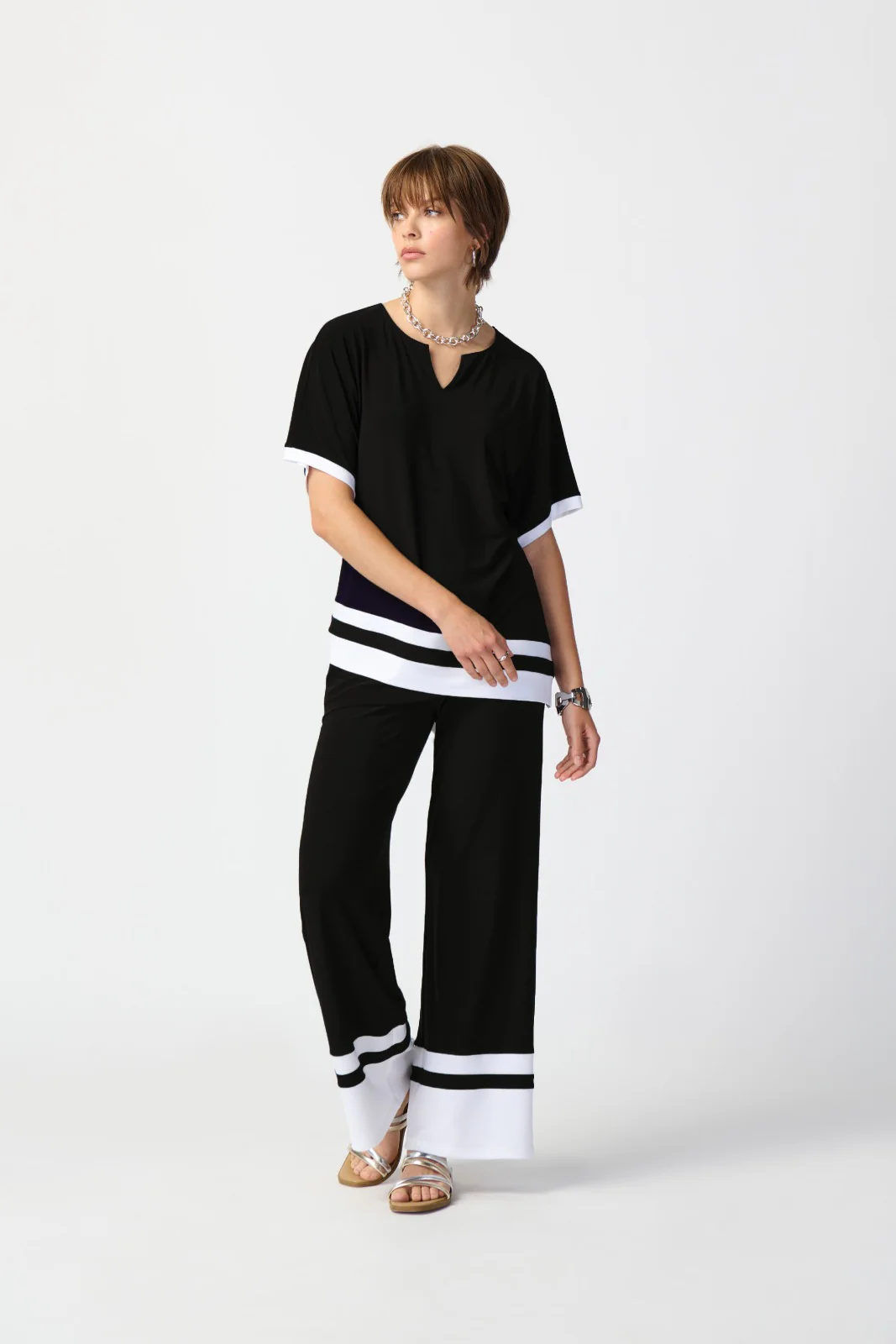 Joseph Ribkoff Black/Vanilla Top Style 241279 - Image 4