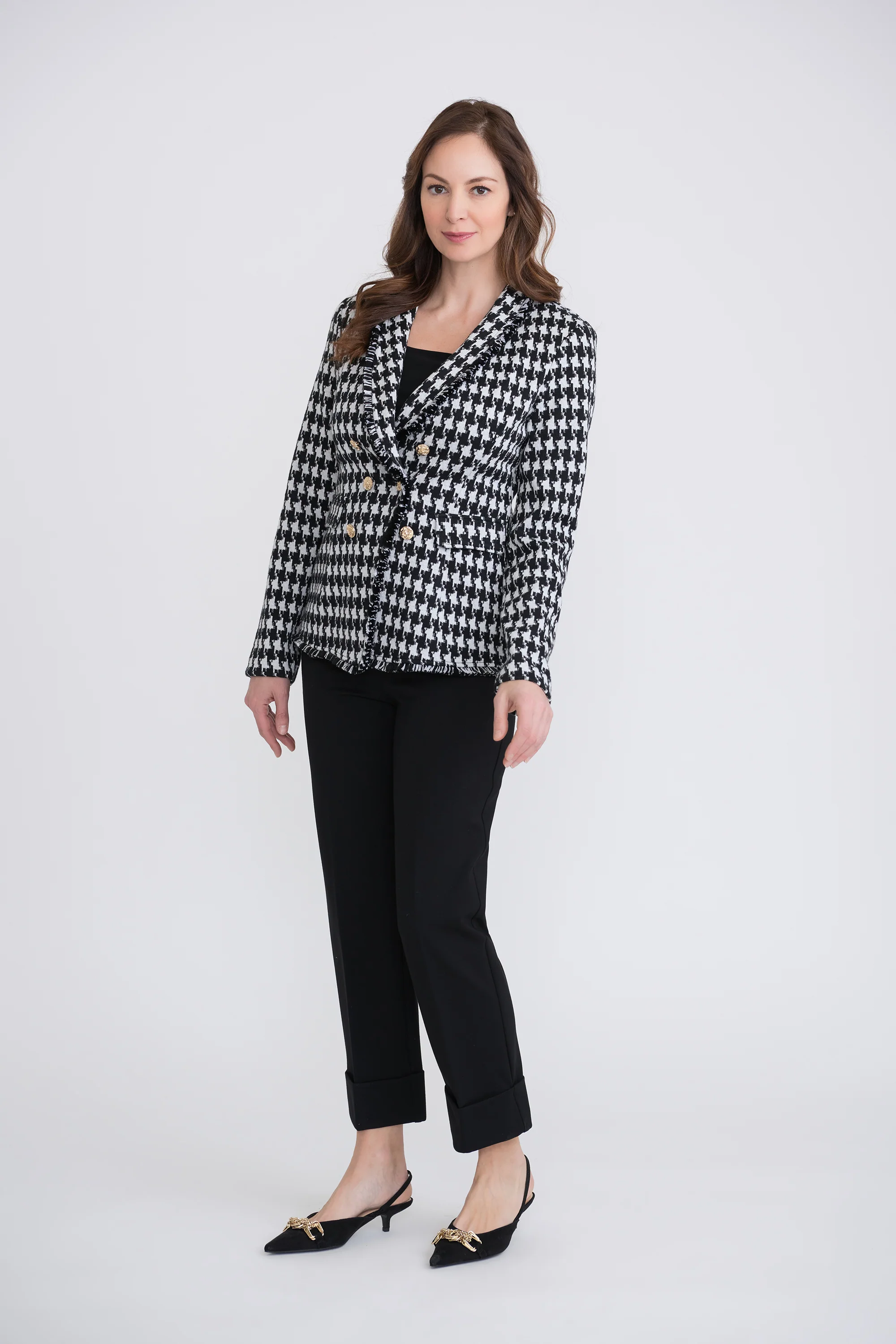 Joseph Ribkoff Black/White Blazer Style 204401 - Image 4