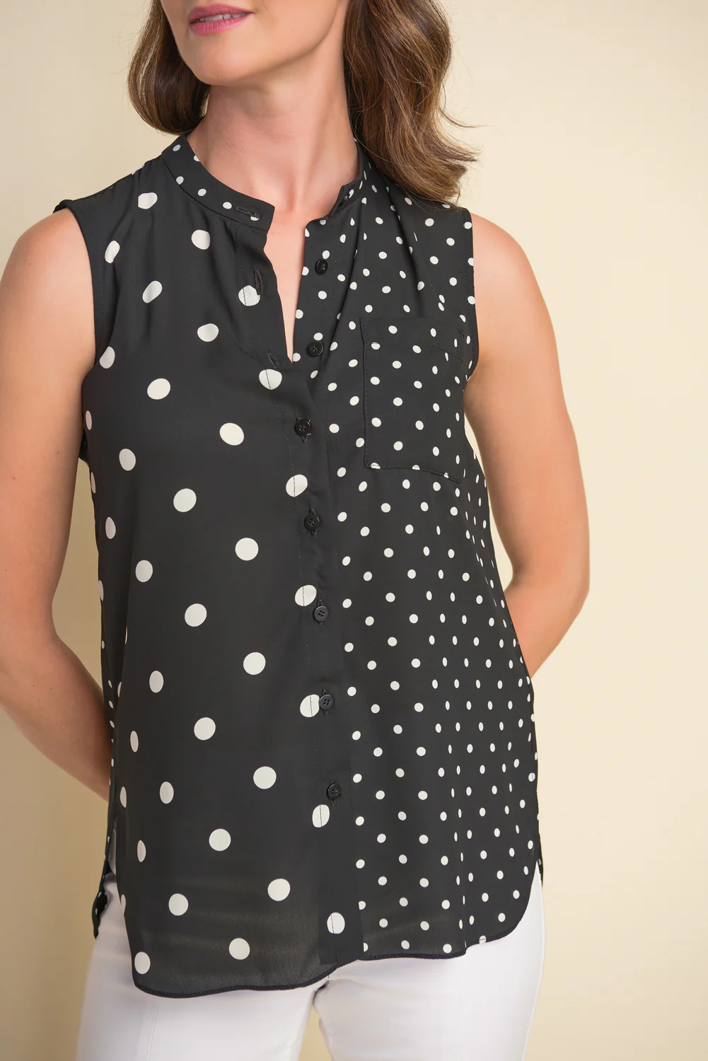 Joseph Ribkoff Black/White Blouse Style 212173 - Image 3