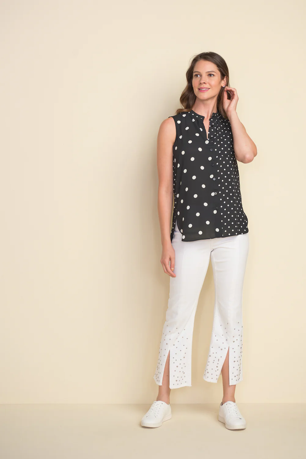 Joseph Ribkoff Black/White Blouse Style 212173 - Image 4