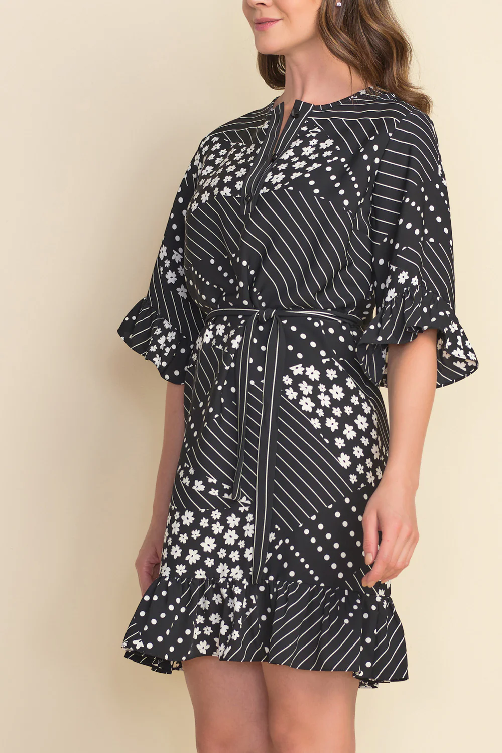Joseph Ribkoff Black/White Dress Style 212249 - Image 2