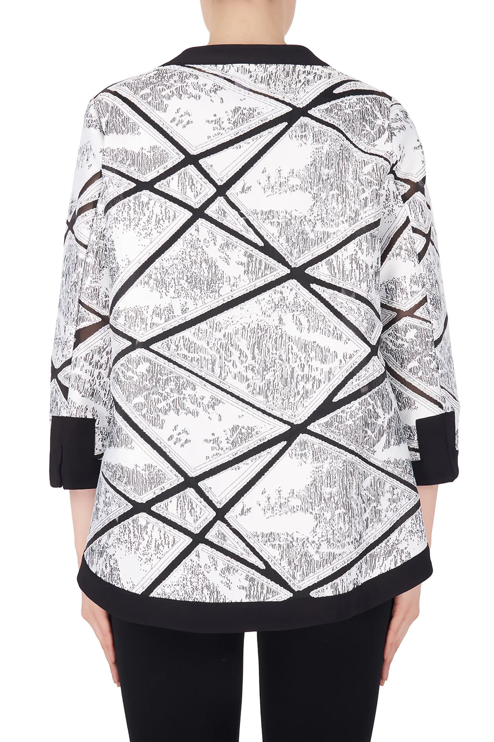 Joseph Ribkoff Black/White Jacket Style 184800 - Image 2