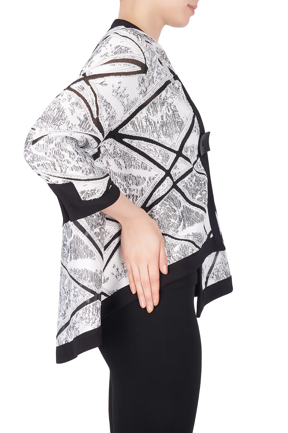 Joseph Ribkoff Black/White Jacket Style 184800 - Image 3