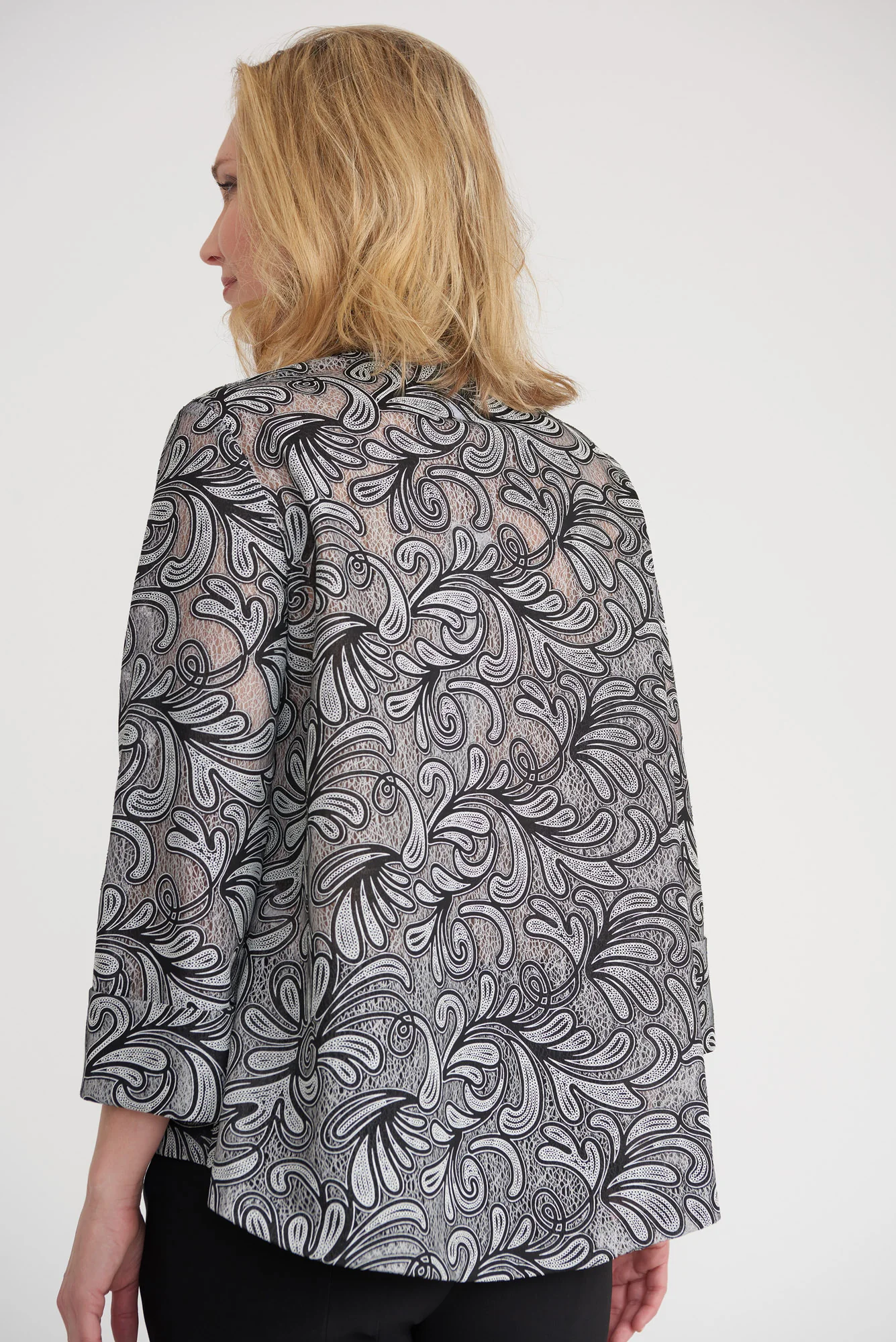 Joseph Ribkoff Black/White Jacket Style 203661 - Image 2