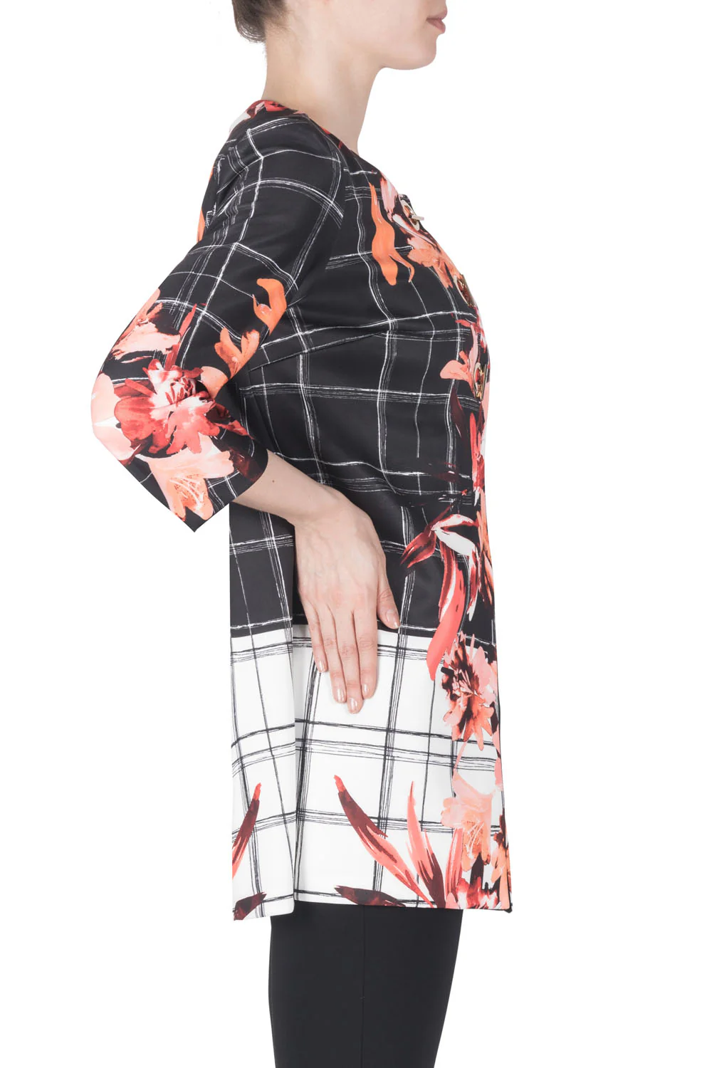 Joseph Ribkoff Black/White/Multi Jacket 183765 - Image 2