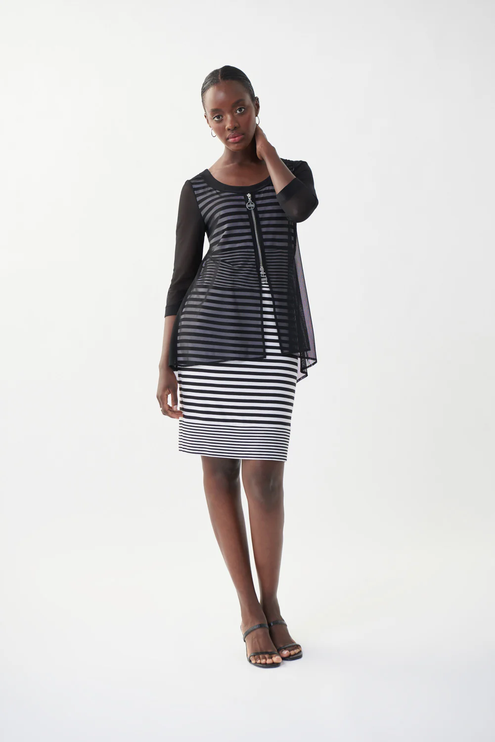 Joseph Ribkoff Black/White Two Piece Dress Style 222254