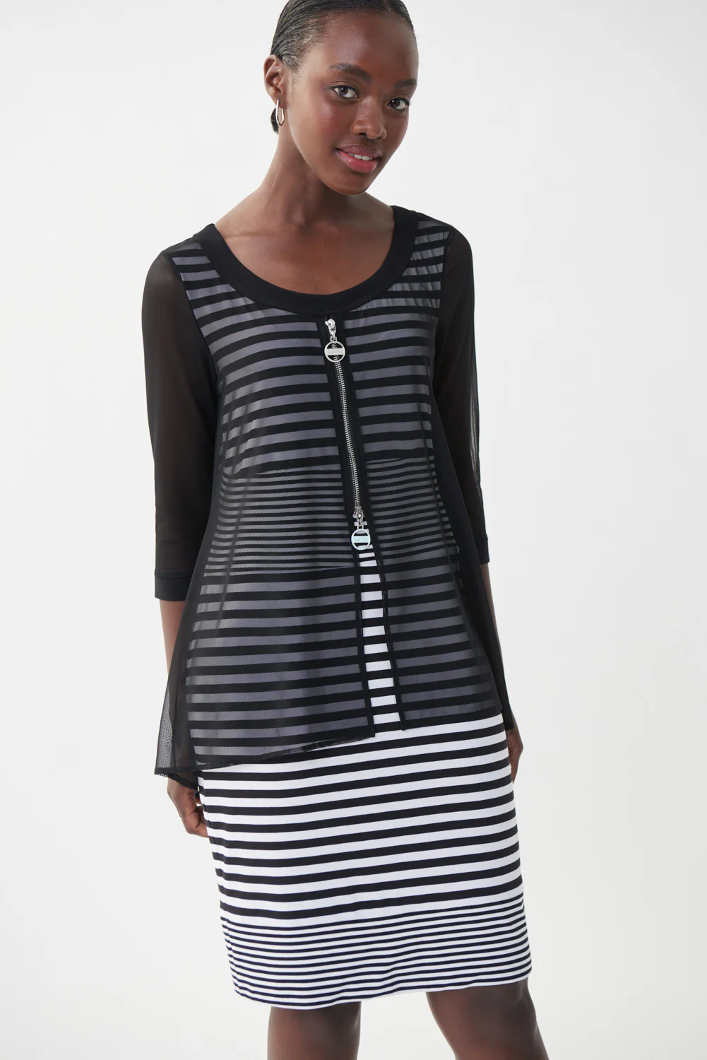 Joseph Ribkoff Black/White Two Piece Dress Style 222254 - Image 2