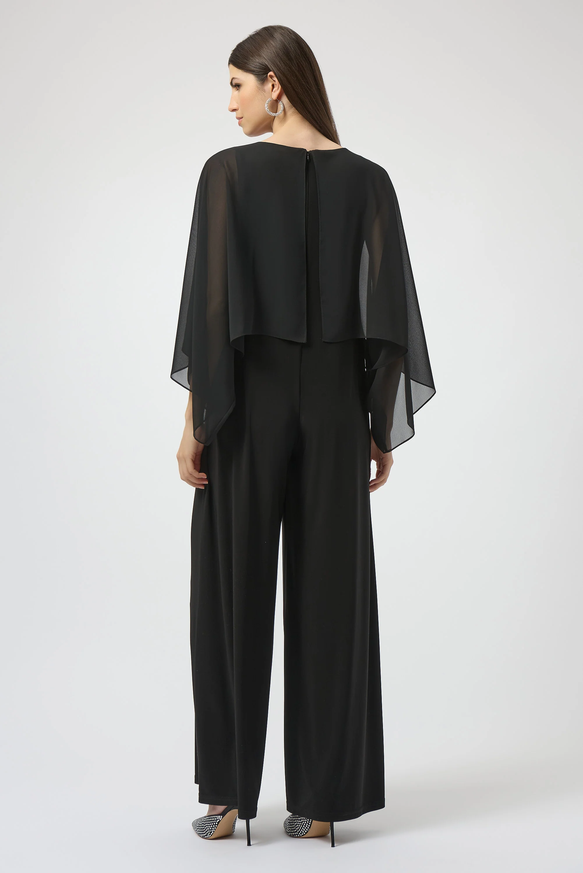 Joseph Ribkoff Black Wide Leg Jumpsuit Style 254055 - Image 3