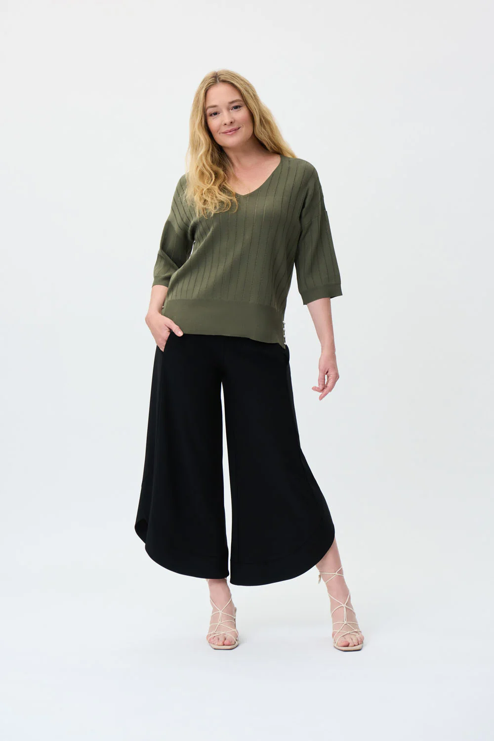 Joseph Ribkoff Black Wide Leg Pants Style 231059 - Image 4