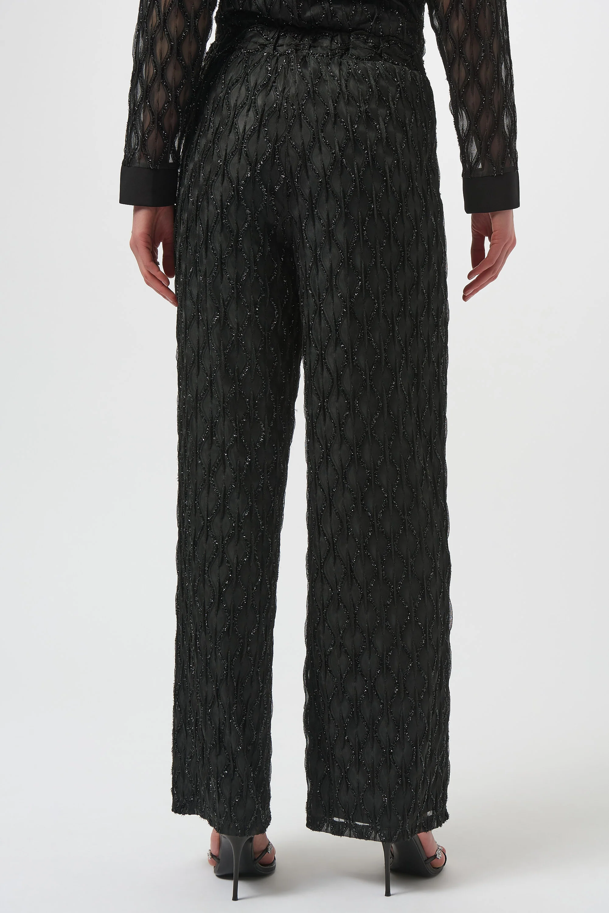 Joseph Ribkoff Black Wide-Leg Pull-On Pants Style 254118 - Image 2