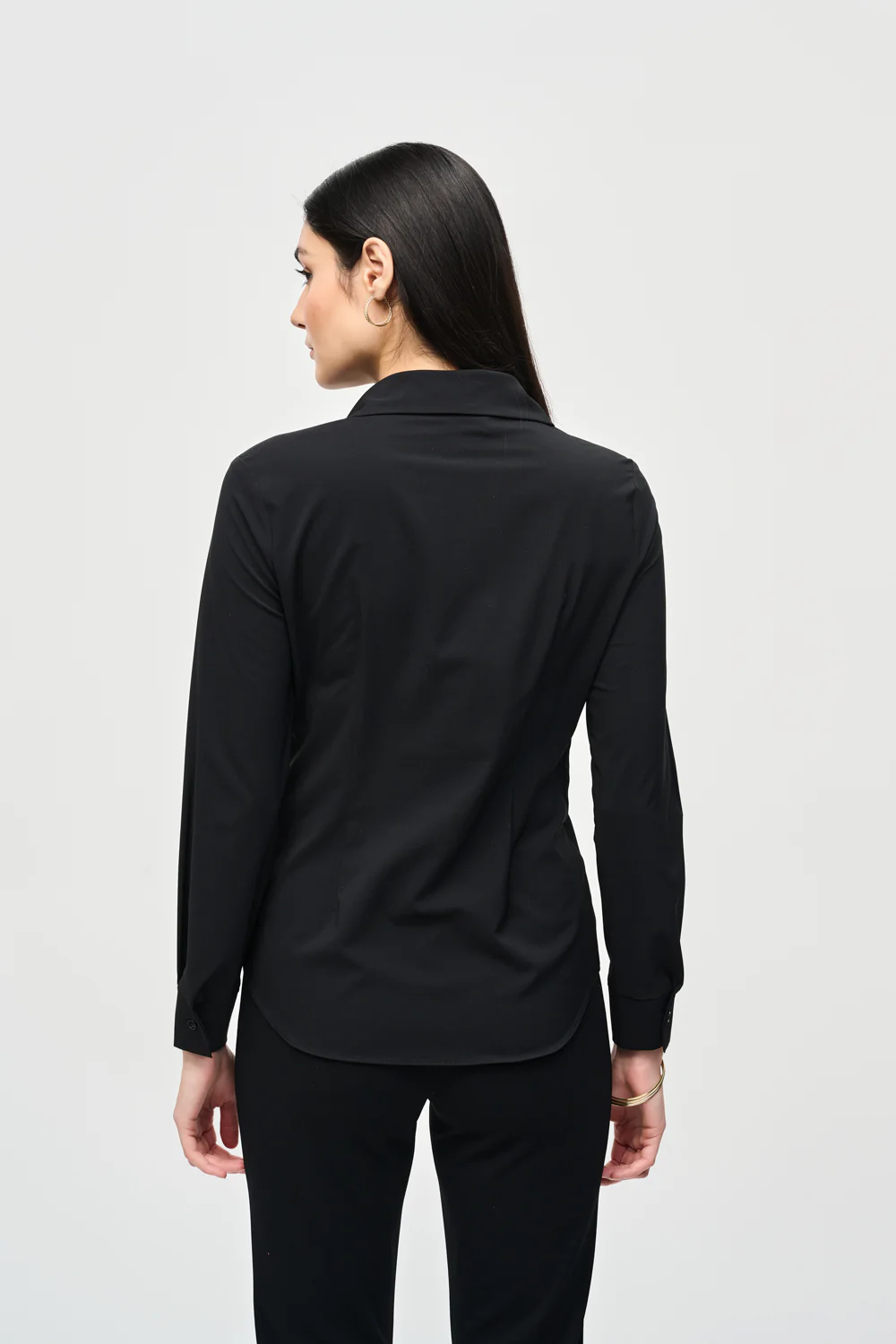 Joseph Ribkoff Black Wrap Blouse Style 241181 - Image 2