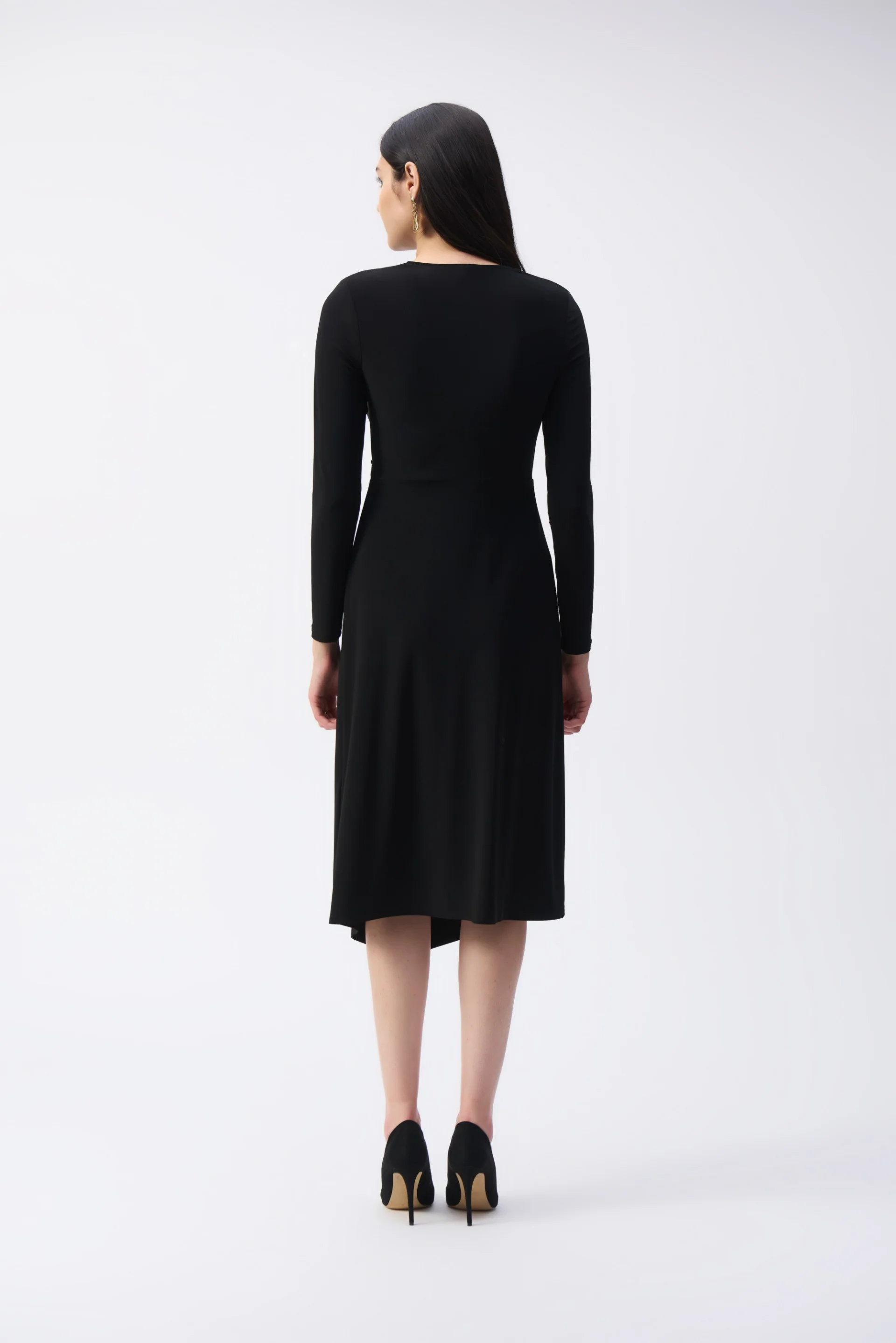 Joseph Ribkoff Black Wrap Dress Style 243282 - Image 4