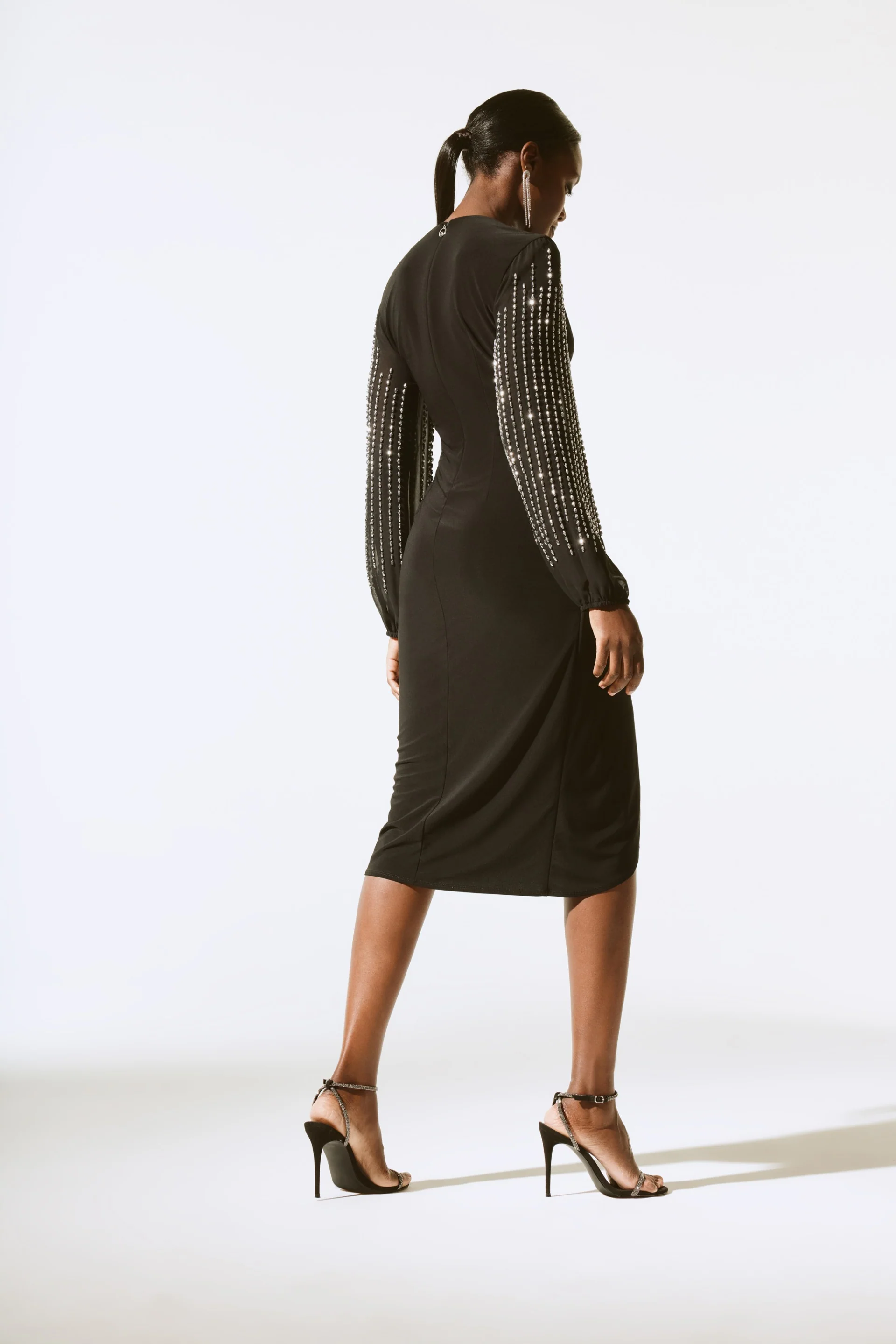 Joseph Ribkoff Black Wrap Dress Style 243726 - Image 4