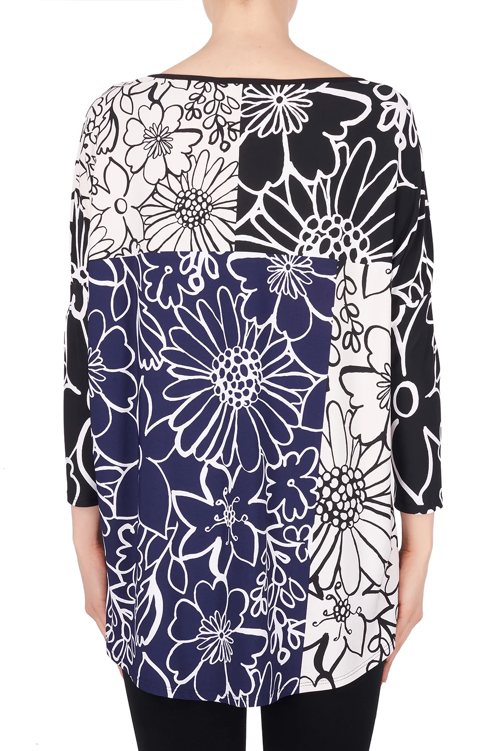 Joseph Ribkoff Blue/Black/White Top Style Style 191792 - Image 2