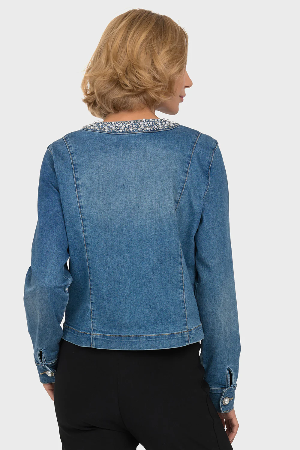 Joseph Ribkoff Blue Denim Jacket Style 191993 - Image 4