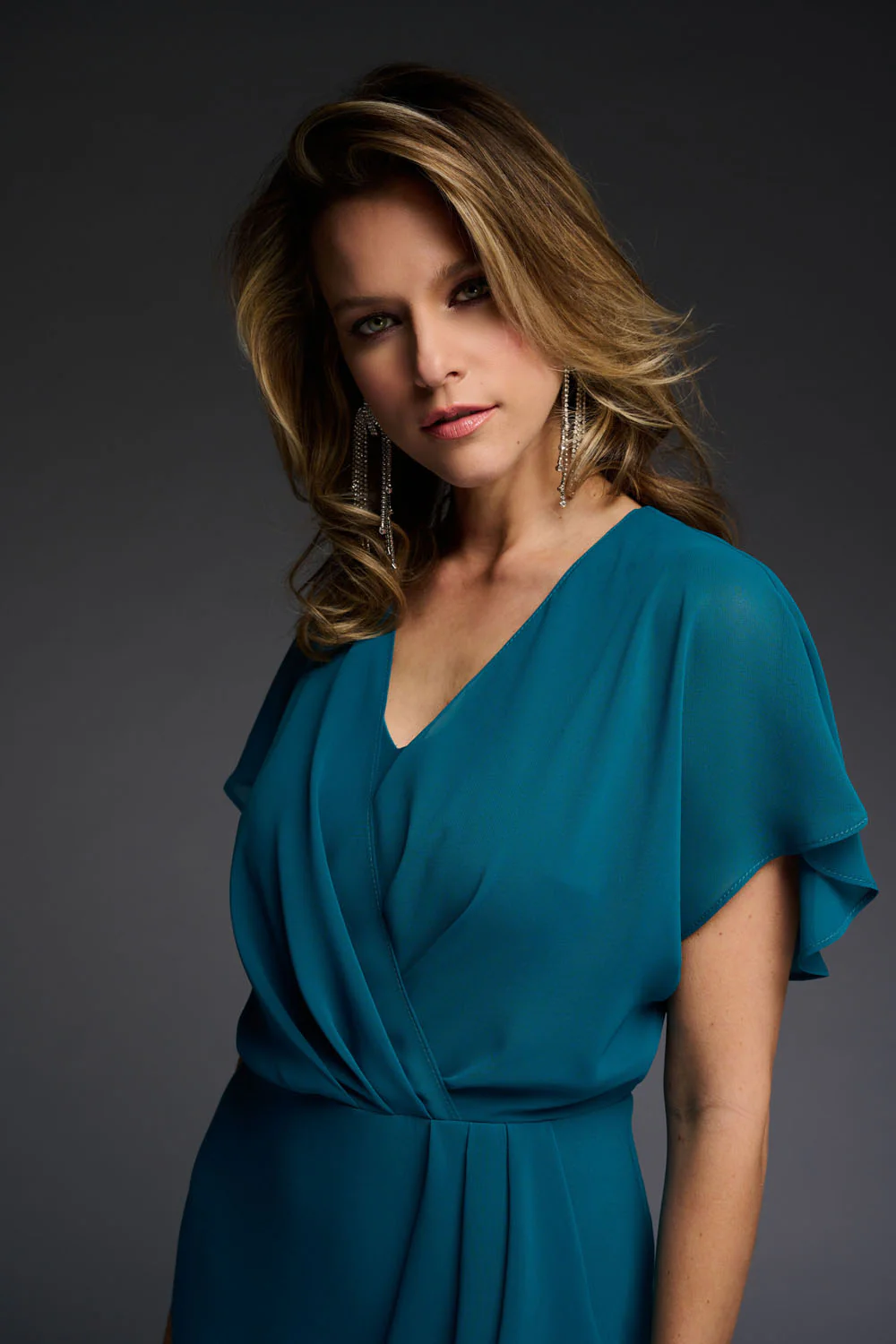 Joseph Ribkoff Blue Lagoon Wrap Dress Style 223719 - Image 2